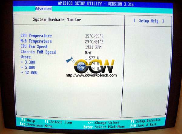 The BIOS reports a voltage of 1.575V.