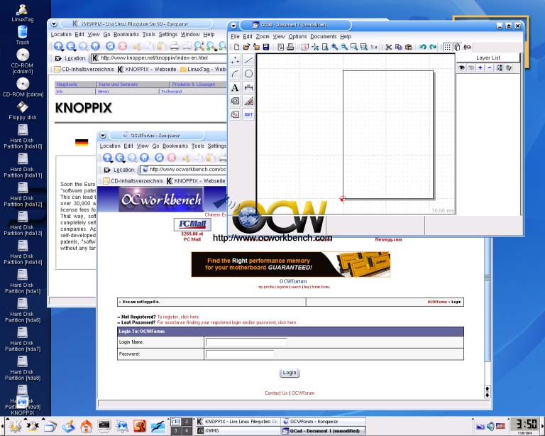 Knoppix 3.4 desktop