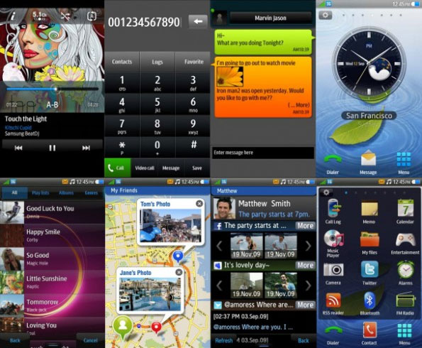 Samsung bada platform UI screen shots leaked on net
