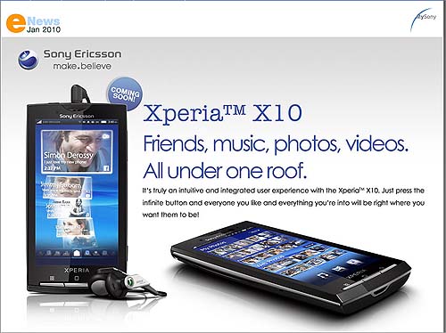 Sony Ericsson Xperia X10 Android Phone will launch in Jan 2010 in Singapore ??
