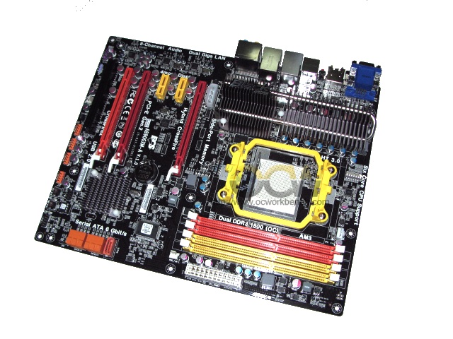 ECS A890GXM-A AMD 890GX+SB850 board pictured 