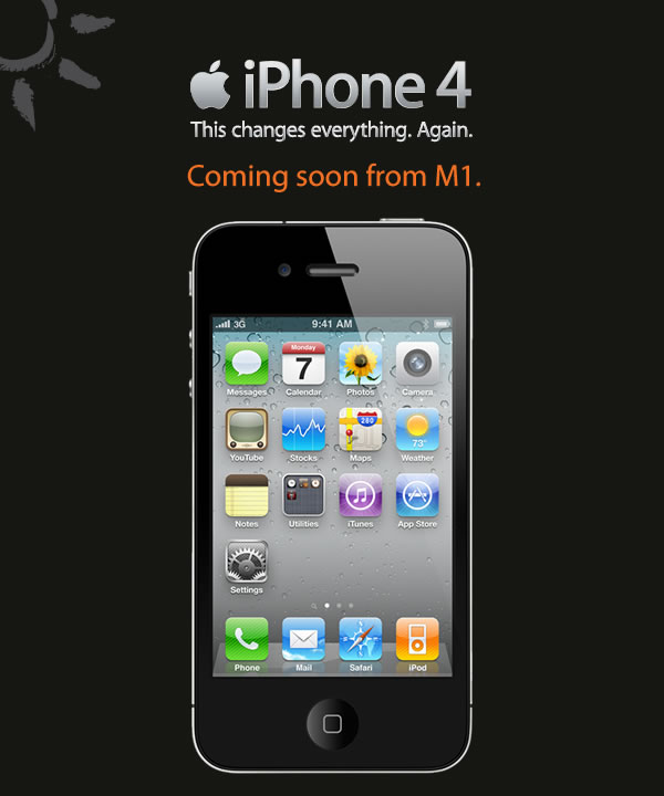 M1 will sell iPhone 4 on 30 Jul 2010