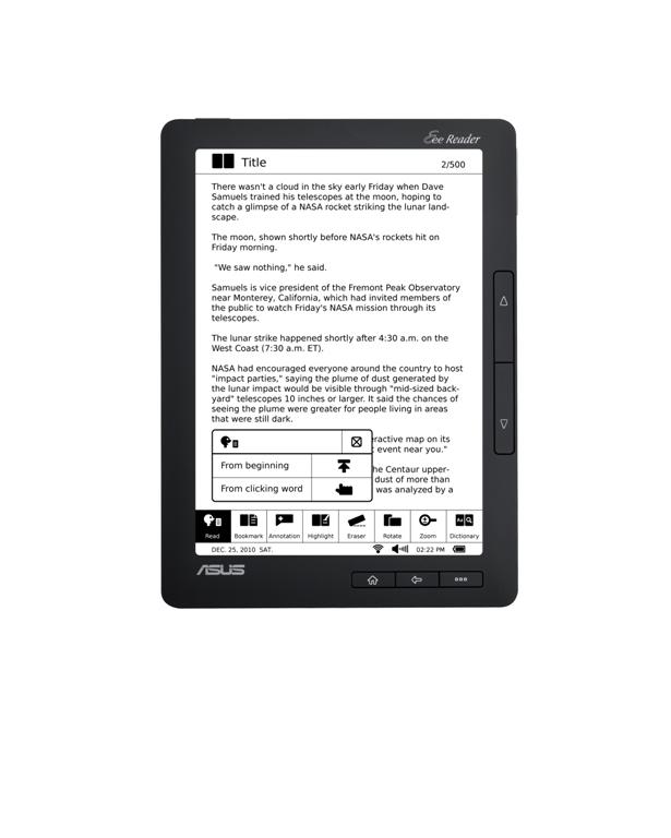 ASUS unveils the Eee Reader DR900 with a reading area 2.25 times the size Eee Reader DR900