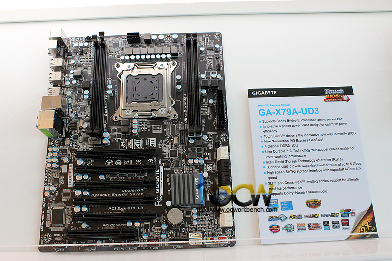 Computex Taipei 2011 Coverage Gigabyte X79A-UD3 Intel X79 futuristic board on display
