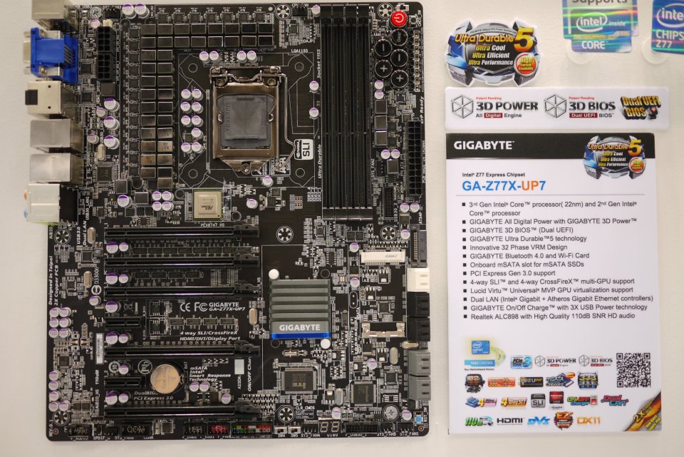 Computex Taipei 2012 Coverage Gigabyte showcase 32 phase VRM design motherboard GA-Z77X-UP7