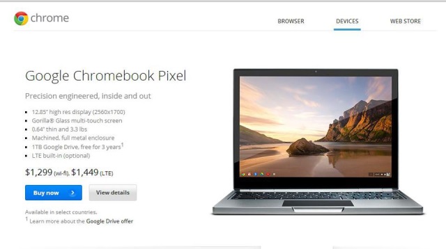 Google Chromebook pixel goes on sale for USD 1299 onward, will you buy one?