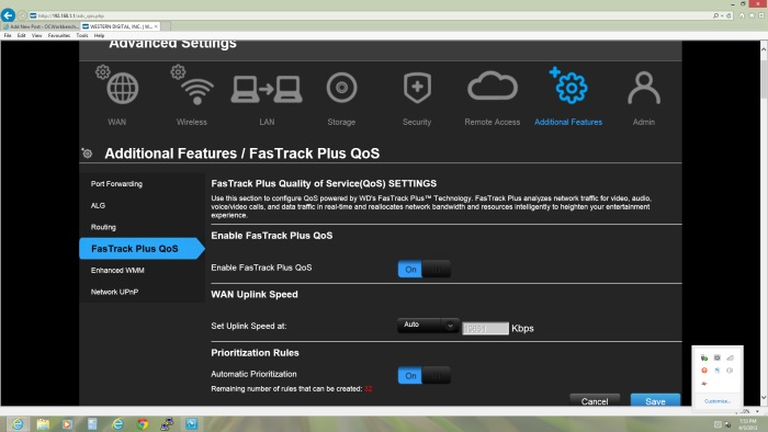 How to achieve stable connection on WD N900 Central when FasTrack Plus QoS is enabled