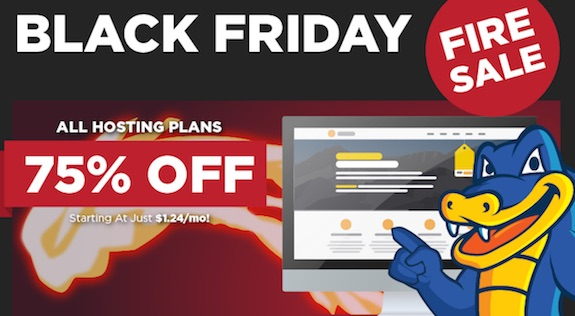 HostGator Black Friday hosting plans at 75% discount; start a new blog for as low as $1.24 a month!